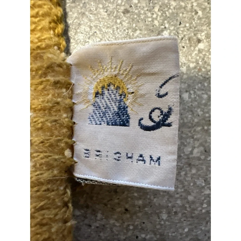 Vintage Baron Woolen Mills Yellow Gold Striped Blanket Sz 60x76 Utah Heavy Comfy